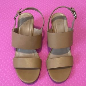 A New Day Tan Block Heel Sandals